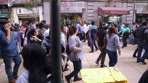 Crowd of people walking Stock Footage 113285929