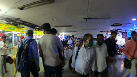 Crowd of People Walking Hyperlapse Motion Timelapse, Mumbai, India Stock Footage 150793405