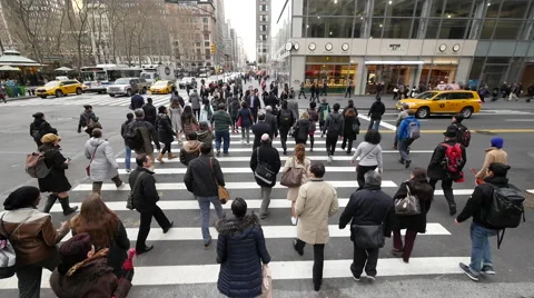 Crowd of people walking on New York City... | Stock Video | Pond5