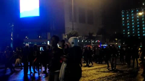 Crowd People Walking in The Night Stock Footage 18099195