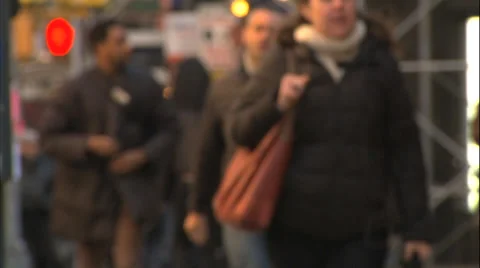 Crowd of People walking in slow motion in New York City Stock Footage 36638520