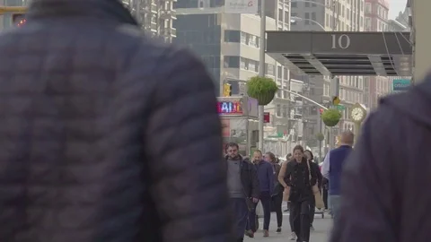  Crowd Of People Walking Slow Motion, NY, USA Stock Footage 85265098