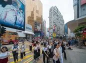 Crowd Of People Walking On Street Over Zebra Crossing Or Pedestrian Crossing  Stock Photos