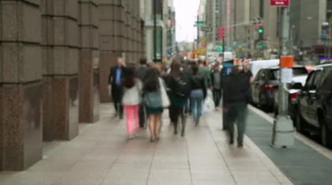 Crowd of people walking time-lapse on city street timelapse Stock-Footage 22541643