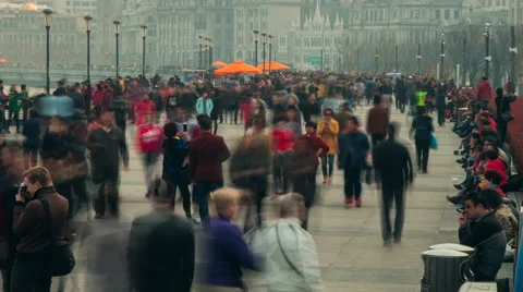 Crowd of people walking time lapse, Shanghai 動画素材 62451766