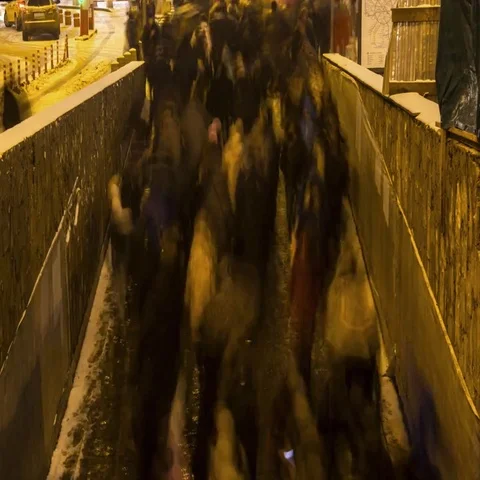 Crowd of people walking, time lapse Stock Footage 69495327