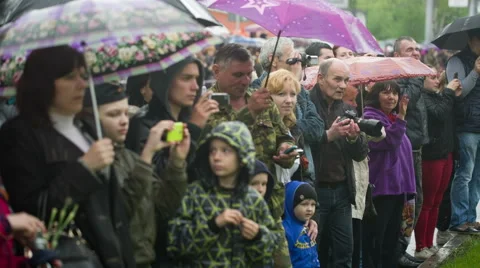 Crowd of People Watching a Parade Video stock 50688466