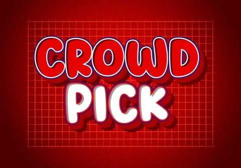Crowd pick comic text on red background Stock Illustration