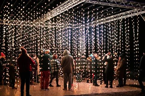 Crowd pleaser Light show christmas lighting 스톡 사진