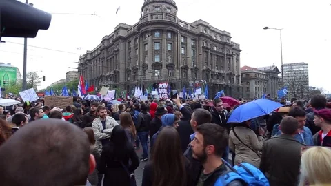 Crowd Of Protesters Stock Footage 74491791
