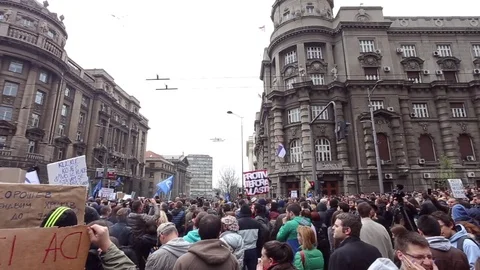 Crowd Of Protesters Stock Footage 74492455