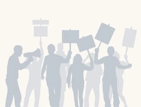 Crowd protesting Stock Illustration