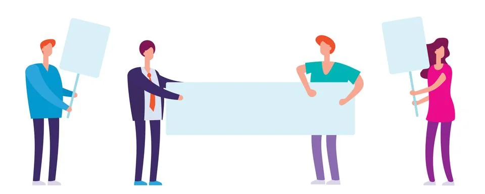 Crowd of protesting people Stock Illustration