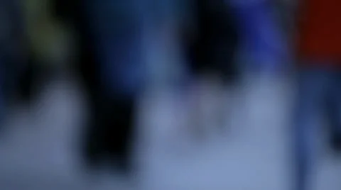 Crowd Pull Focus - Legs Walking Stock-Footage 39242346