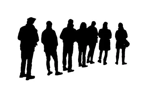 Crowd Queue Isolated Photo イラスト素材