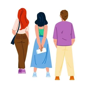 Crowd queue line vector Illustrazione stock