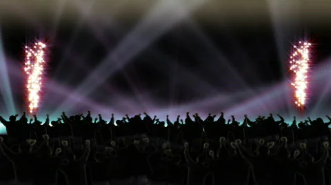Crowd raising hands at concert Stock Footage 574393