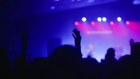 Crowd Raising Hands at Live Music Worshi... | Stock Video | Pond5