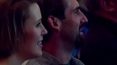 Crowd Reactions Man and Woman Laughing Stock Footage