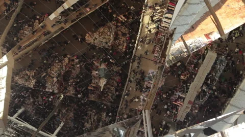 Crowd Reflections In A Market Video stock 328099313