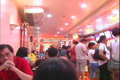 Crowd at Restaurent Stock Footage 312604