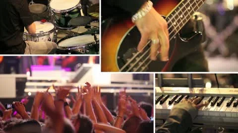 Crowd at a rock concert - composition Stock Footage 8846812