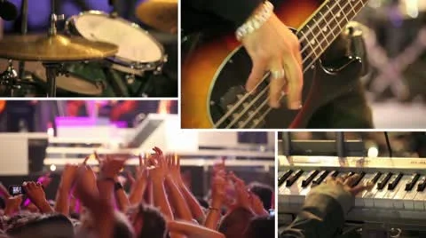 Crowd at a rock concert - composition Stock Footage 8847116