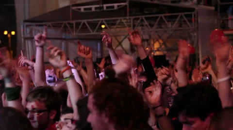 Crowd at a rock concert Stock Footage 8652524