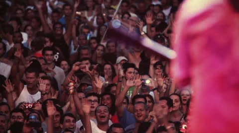 Crowd in Rock Concert Stock Footage 23703404
