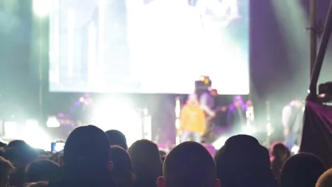 Crowd on Rock Concert Stock Footage 70988075