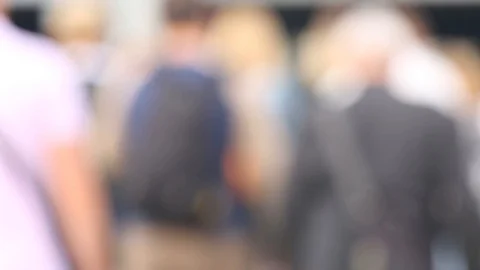 A crowd of running people in defocus. Stock Footage 114177185
