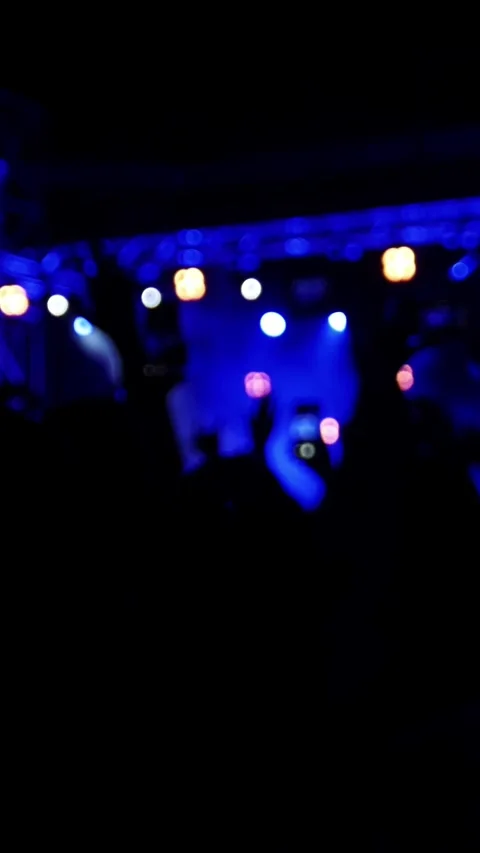 The crowd of shadows of people dancing at the concert Stock Footage 335627998