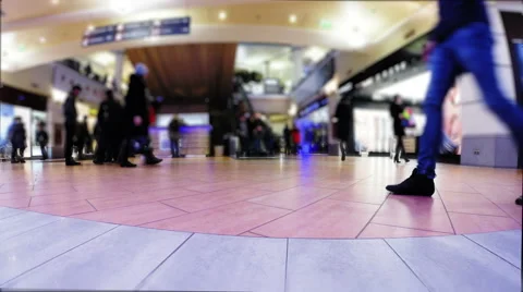 Crowd in Shopping Mall Stock Footage 58862552