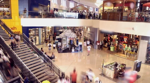 Crowd in shopping mall, HD time lapse Stock Footage 60241764