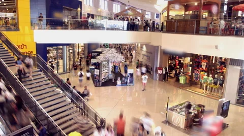 Crowd in shopping mall, HD time lapse Video stock 60242756