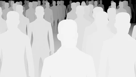 Crowd Silhouette, 3d Animation Stock Footage 126820638
