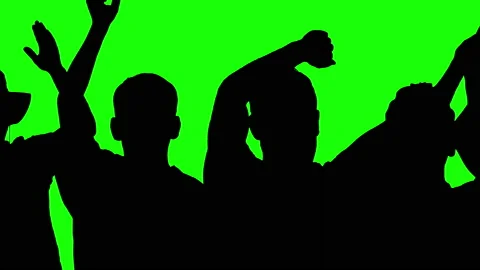 Crowd silhouette  8  Stock Footage 141524852