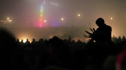 Crowd Silhouette HD Stock Footage 1065867