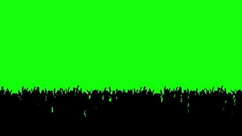 Crowd silhouette of people on green screen background. Stock Footage 336502437