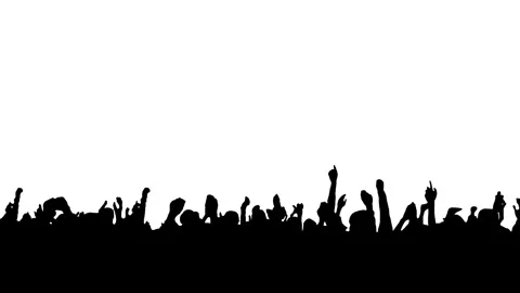 Crowd silhouette of people on white background. Stock Footage 336169257