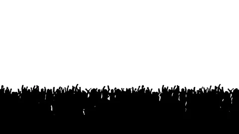 Crowd silhouette of people on white background. Stock Footage 336502440
