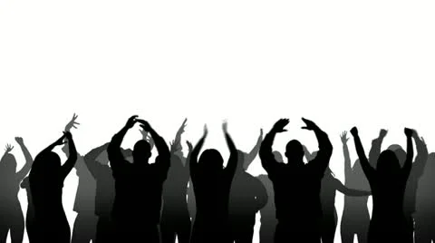 Crowd Silhouettes Stock Footage 22775275