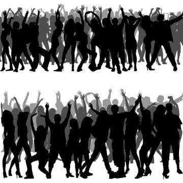 Crowd Silhouettes Stock Illustration