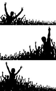 Crowd silhouettes Stock Illustration