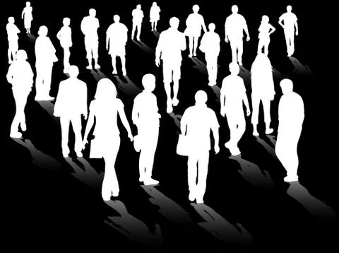 Crowd silhouettes Illustrazione stock