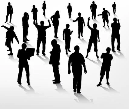 Crowd silhouettes Ilustración de archivo