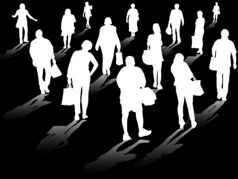 Crowd silhouettes Stock Illustration