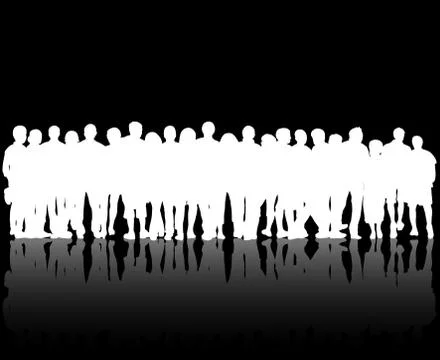 Crowd silhouettes Stock Illustration