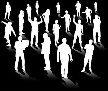 Crowd silhouettes Ilustración de archivo
