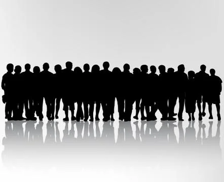 Crowd silhouettes Illustrazione stock